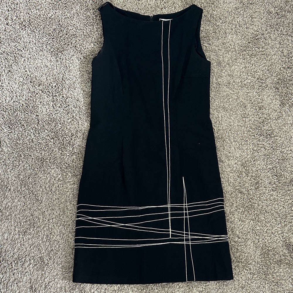 Scarlett Black Dress with White Accents
